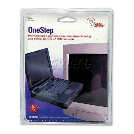 Read Right/Advantus Corporation Read Right OneStep CRT Screen Cleaning Pads, 100/Box - REARR1309 RR1309